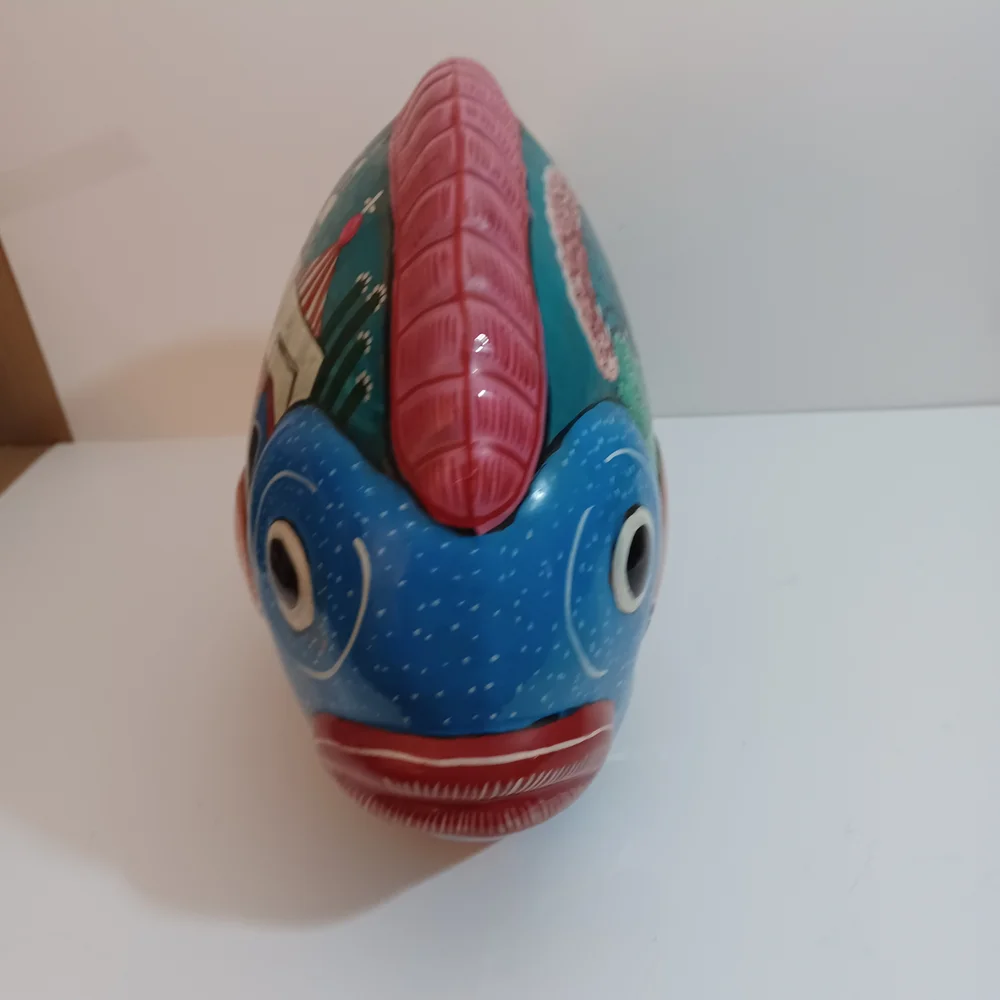 Handpainted Terracotta Mexican Folk Art Large Fish 15X9.5